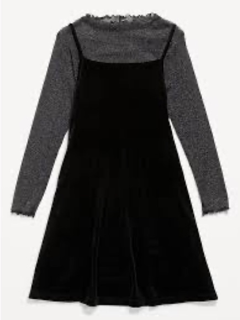 Youth Velvet Fit & Flare Cami Dress & Metallic-Shimmer Top Set - Size L (10-12)
